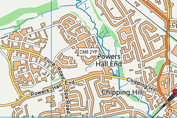 CM8 2YP map - OS VectorMap District (Ordnance Survey)