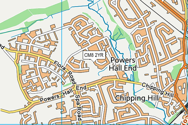 CM8 2YR map - OS VectorMap District (Ordnance Survey)