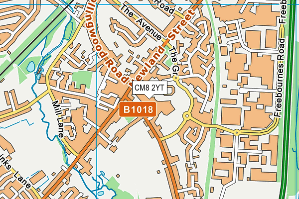 CM8 2YT map - OS VectorMap District (Ordnance Survey)