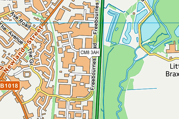 CM8 3AH map - OS VectorMap District (Ordnance Survey)