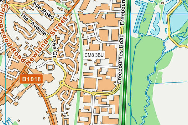 CM8 3BU map - OS VectorMap District (Ordnance Survey)