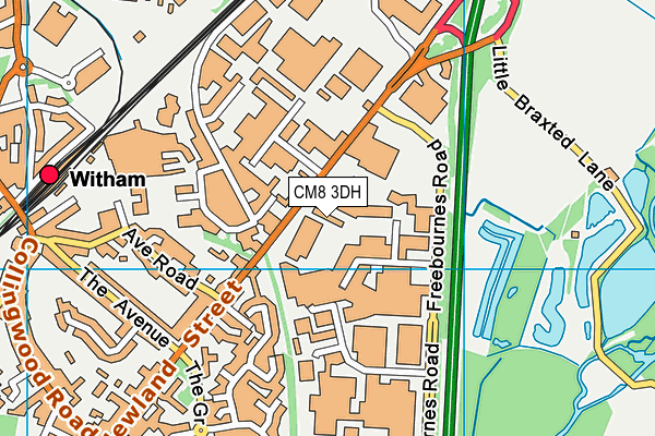 CM8 3DH map - OS VectorMap District (Ordnance Survey)
