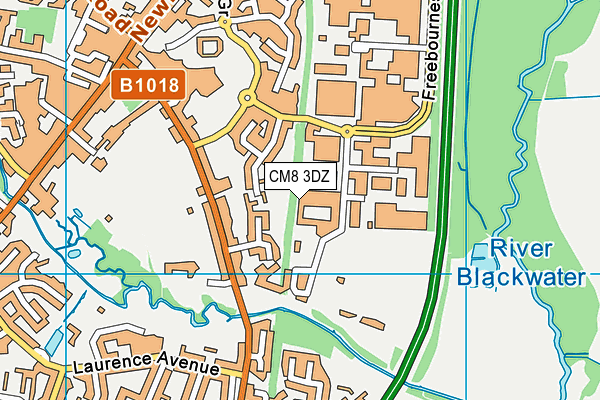 CM8 3DZ map - OS VectorMap District (Ordnance Survey)