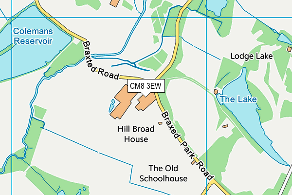 CM8 3EW map - OS VectorMap District (Ordnance Survey)