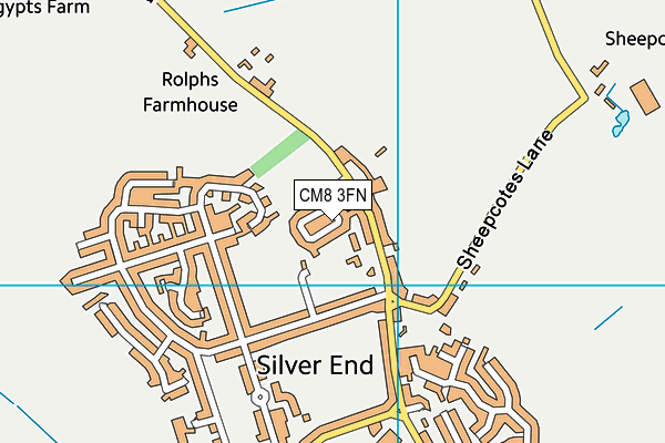 CM8 3FN map - OS VectorMap District (Ordnance Survey)