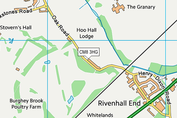 CM8 3HG map - OS VectorMap District (Ordnance Survey)