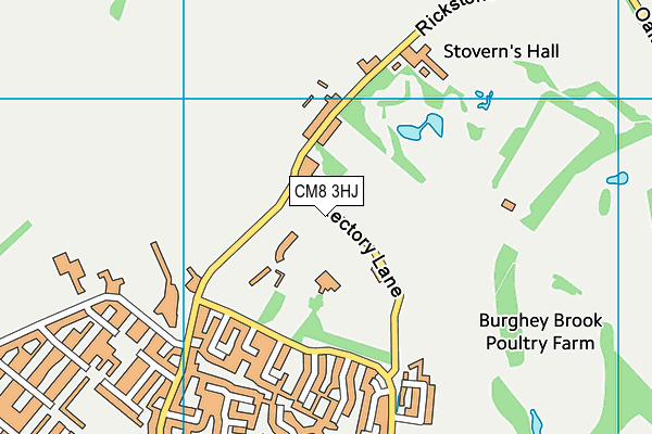 CM8 3HJ map - OS VectorMap District (Ordnance Survey)