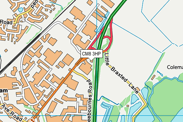 CM8 3HP map - OS VectorMap District (Ordnance Survey)