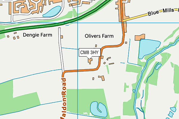 CM8 3HY map - OS VectorMap District (Ordnance Survey)
