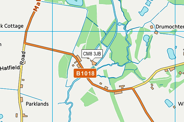 CM8 3JB map - OS VectorMap District (Ordnance Survey)
