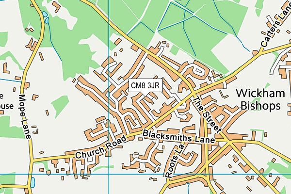 CM8 3JR map - OS VectorMap District (Ordnance Survey)