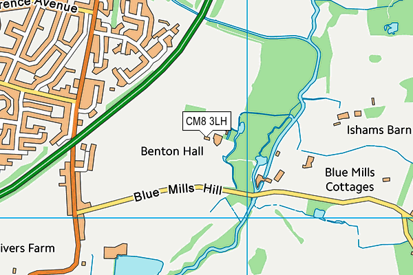Benton Hall Golf And Country Club map (CM8 3LH) - OS VectorMap District (Ordnance Survey)