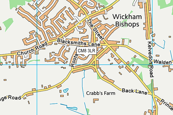 CM8 3LR map - OS VectorMap District (Ordnance Survey)