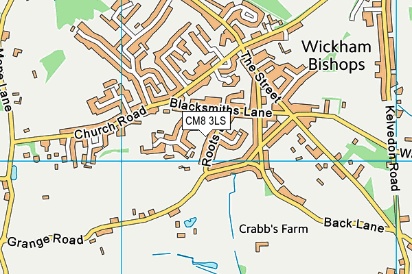 CM8 3LS map - OS VectorMap District (Ordnance Survey)