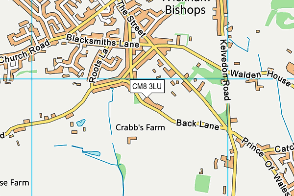 CM8 3LU map - OS VectorMap District (Ordnance Survey)