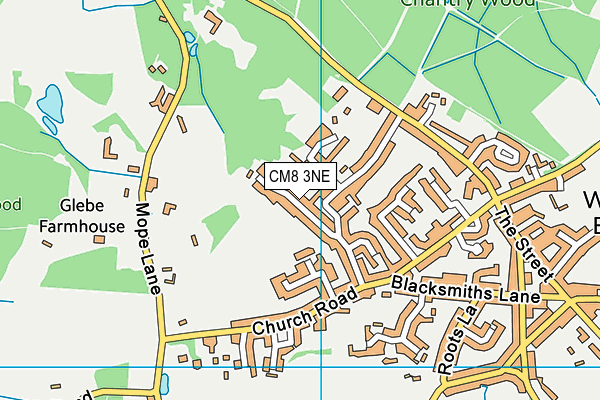 CM8 3NE map - OS VectorMap District (Ordnance Survey)