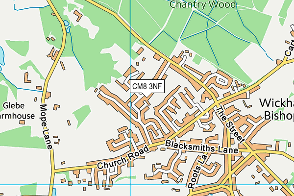 CM8 3NF map - OS VectorMap District (Ordnance Survey)