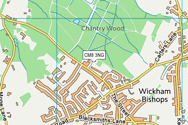 CM8 3NG map - OS VectorMap District (Ordnance Survey)