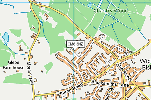 CM8 3NZ map - OS VectorMap District (Ordnance Survey)