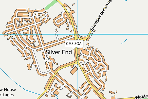 CM8 3QA map - OS VectorMap District (Ordnance Survey)