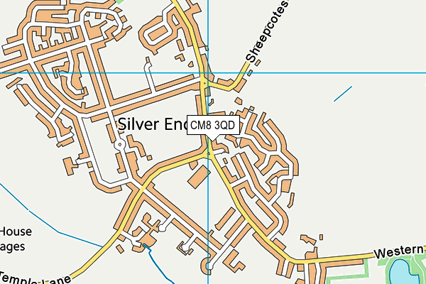 CM8 3QD map - OS VectorMap District (Ordnance Survey)