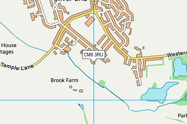 CM8 3RU map - OS VectorMap District (Ordnance Survey)