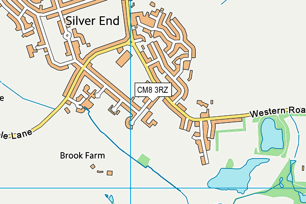 Silver End Academy map (CM8 3RZ) - OS VectorMap District (Ordnance Survey)