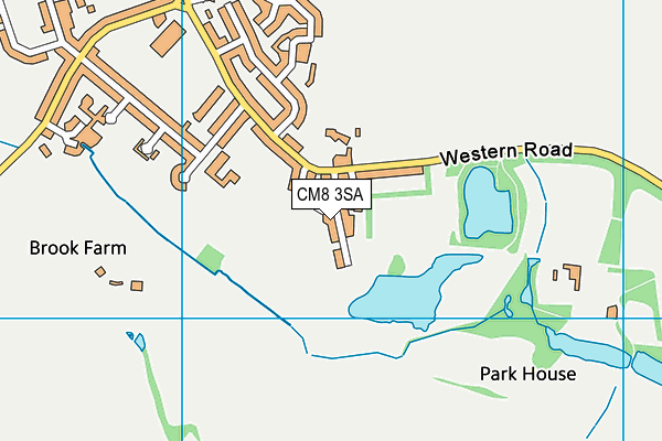 CM8 3SA map - OS VectorMap District (Ordnance Survey)