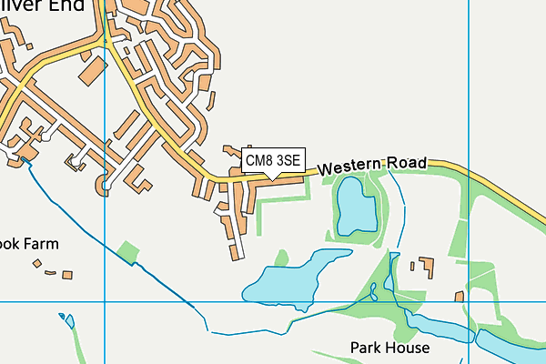 CM8 3SE map - OS VectorMap District (Ordnance Survey)