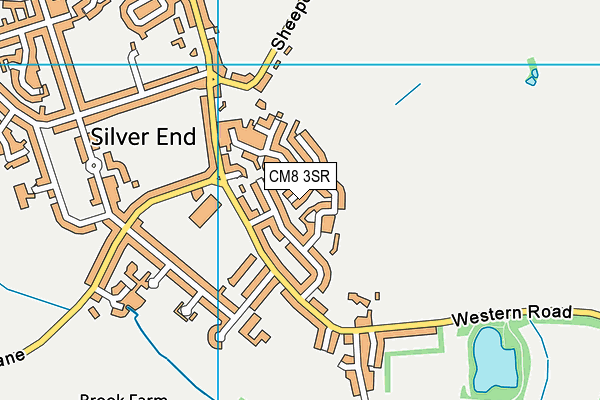 CM8 3SR map - OS VectorMap District (Ordnance Survey)