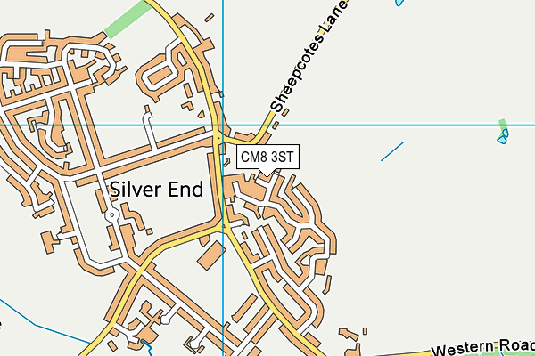 CM8 3ST map - OS VectorMap District (Ordnance Survey)