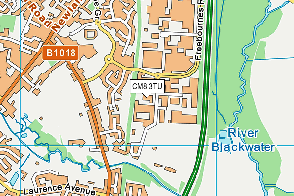 CM8 3TU map - OS VectorMap District (Ordnance Survey)