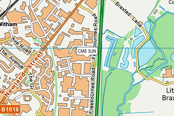 CM8 3UN map - OS VectorMap District (Ordnance Survey)