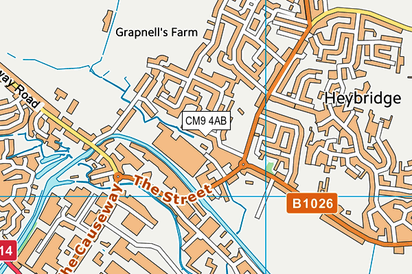 CM9 4AB map - OS VectorMap District (Ordnance Survey)