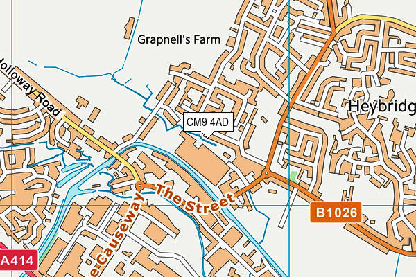 CM9 4AD map - OS VectorMap District (Ordnance Survey)