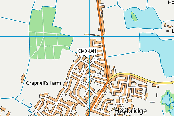 CM9 4AH map - OS VectorMap District (Ordnance Survey)