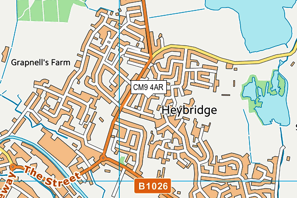 CM9 4AR map - OS VectorMap District (Ordnance Survey)