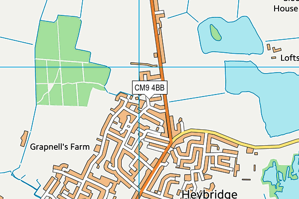 CM9 4BB map - OS VectorMap District (Ordnance Survey)