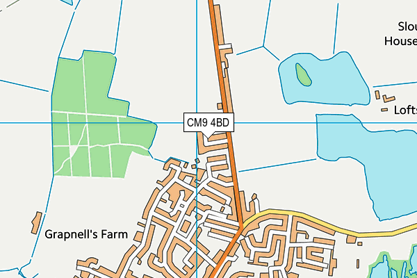 CM9 4BD map - OS VectorMap District (Ordnance Survey)