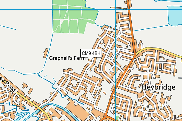 CM9 4BH map - OS VectorMap District (Ordnance Survey)