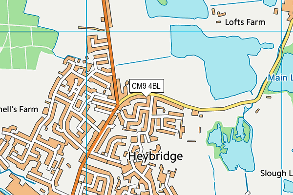 CM9 4BL map - OS VectorMap District (Ordnance Survey)