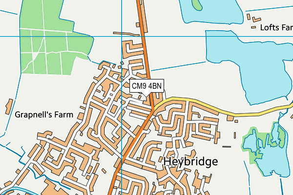 CM9 4BN map - OS VectorMap District (Ordnance Survey)