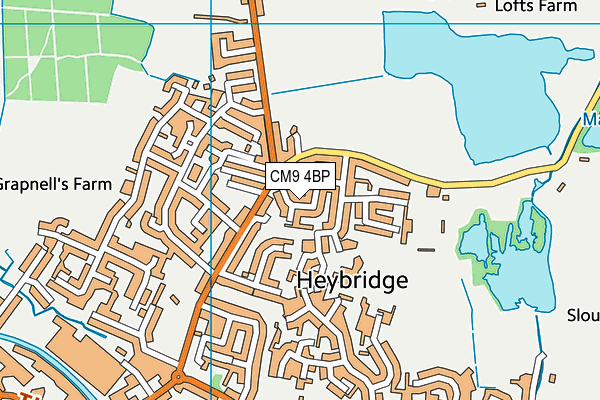 CM9 4BP map - OS VectorMap District (Ordnance Survey)