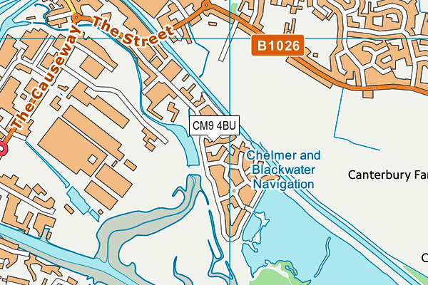 CM9 4BU map - OS VectorMap District (Ordnance Survey)