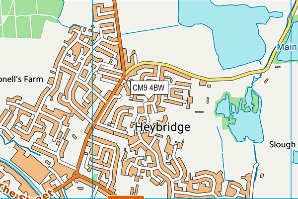 CM9 4BW map - OS VectorMap District (Ordnance Survey)