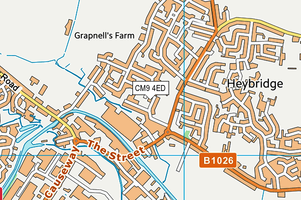 CM9 4ED map - OS VectorMap District (Ordnance Survey)