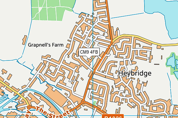 CM9 4FB map - OS VectorMap District (Ordnance Survey)