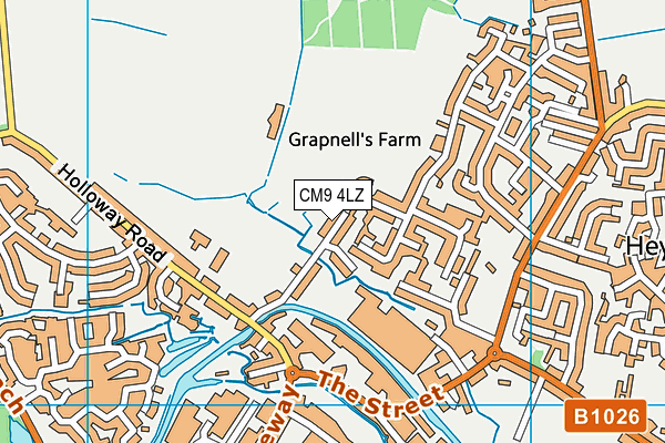 CM9 4LZ map - OS VectorMap District (Ordnance Survey)