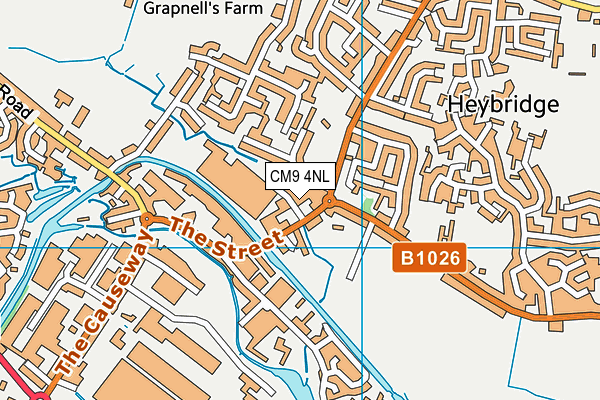 CM9 4NL map - OS VectorMap District (Ordnance Survey)