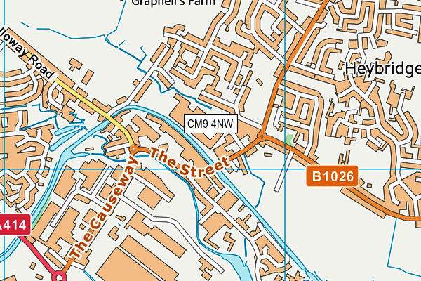 CM9 4NW map - OS VectorMap District (Ordnance Survey)
